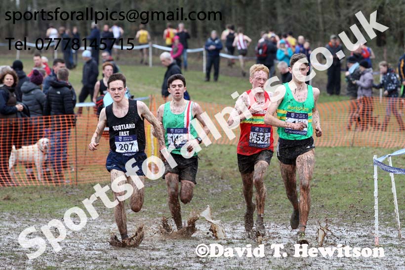 Mens under-20s 2018 British Inter Counties Cross Country Champs., Prestwold Hall, Loughborough. Photo: David T. Hewitson/Sports for All Pics